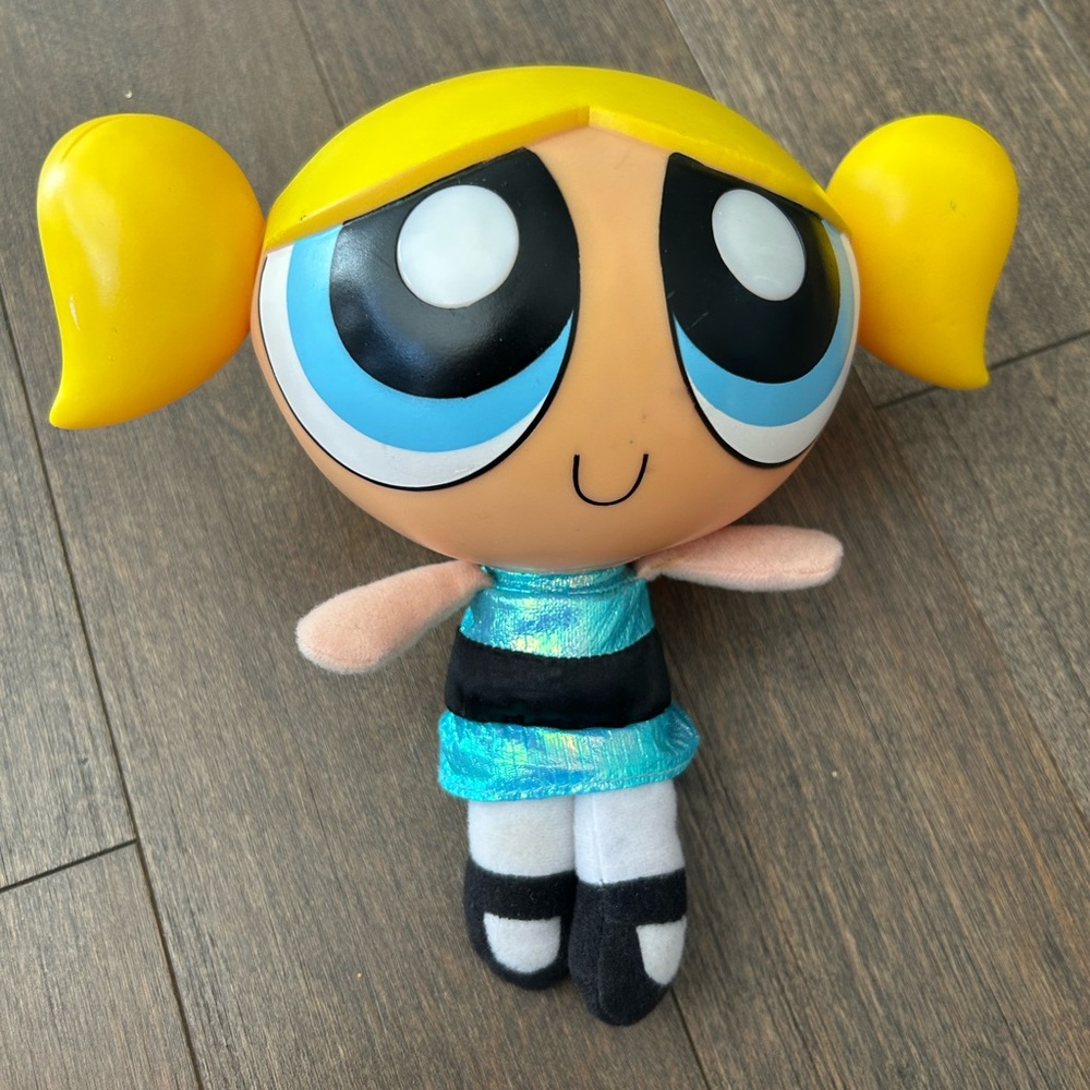 POWERPUFF GIRLS 8" Talking Bubbles Plastic & Plush Doll Vintage 1999 -NOT TESTED